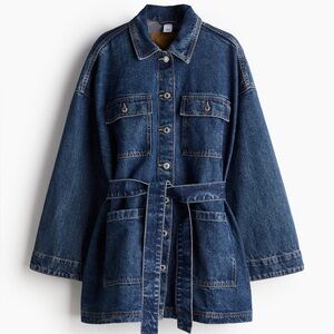 NWT H&M TIE BELT DENIM JACKET